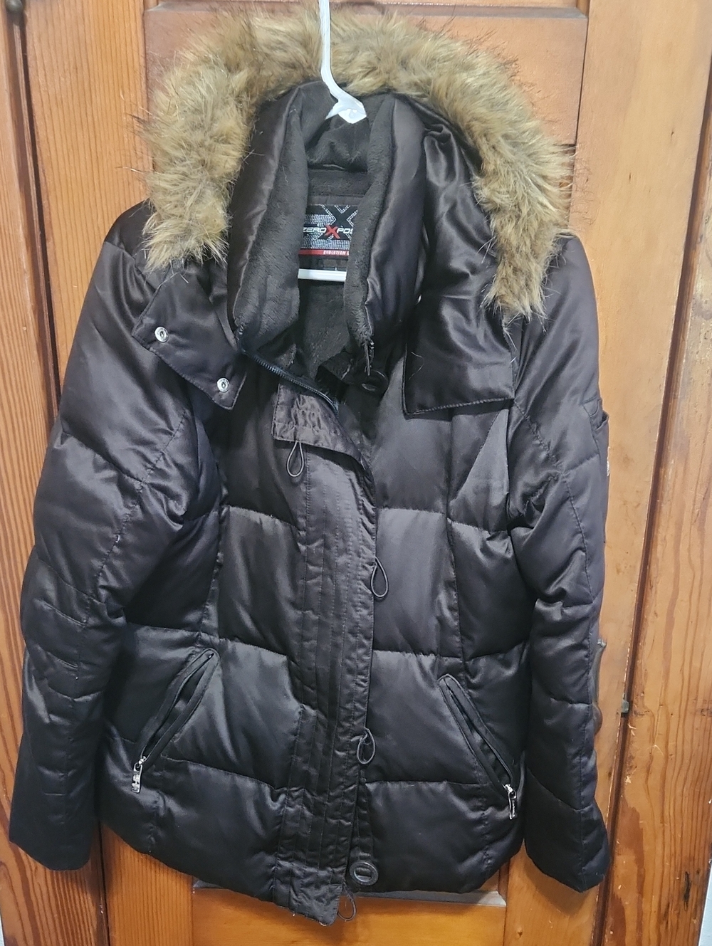 ZeroXposur Black Quilted Puffer Coat with Faux Fur Trim